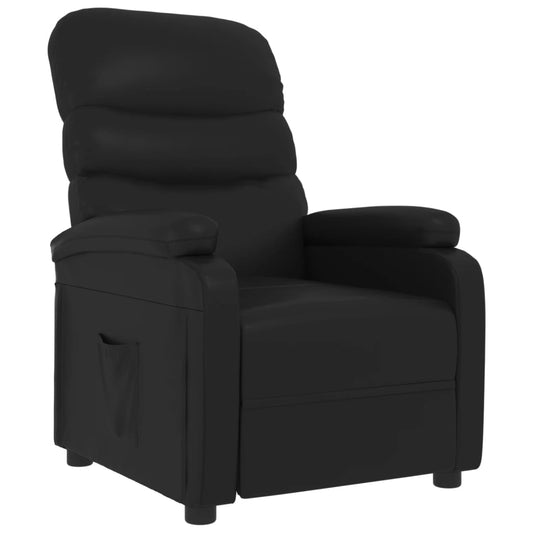 vidaXL Recliner Chair Black Faux Leather