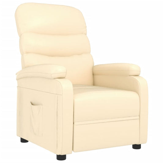 vidaXL Recliner Chair Cream Faux Leather