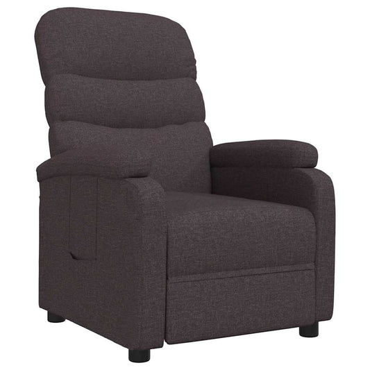 vidaXL Recliner Chair Dark Brown Fabric