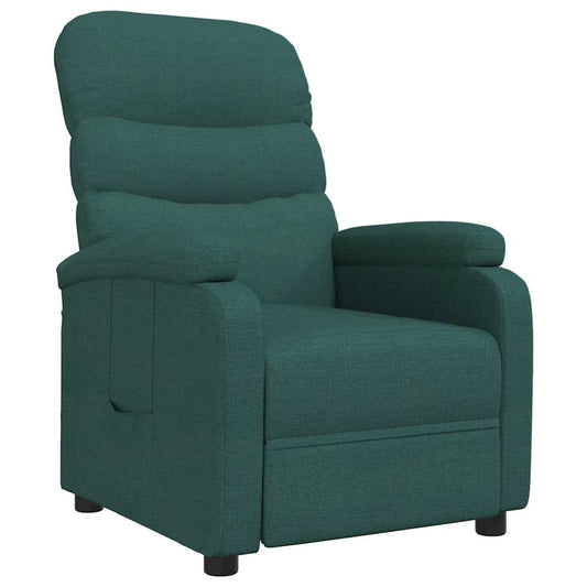 vidaXL Recliner Chair Dark Green Fabric