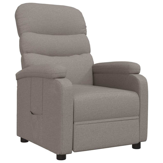 vidaXL Recliner Chair Taupe Fabric