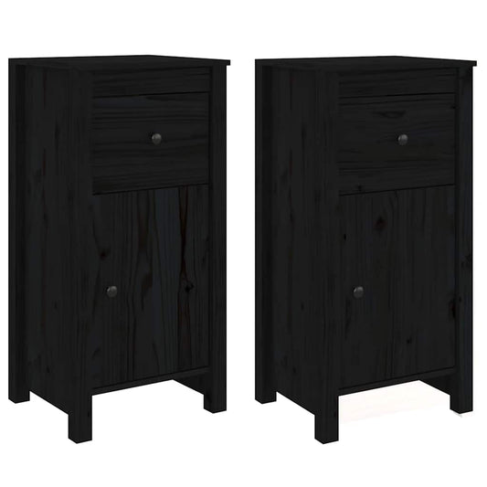 vidaXL Sideboard | Set of 2 | Black | Solid pine wood | Medium | Sideboard