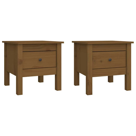 vidaXL Side Tables 2 pcs Honey Brown 40x40x39 cm Solid Wood Pine