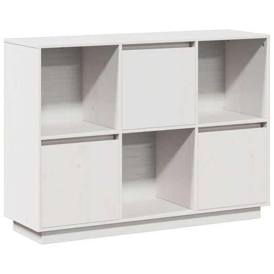 vidaXL Sideboard White 110.5x35x80 cm Solid Wood Pine