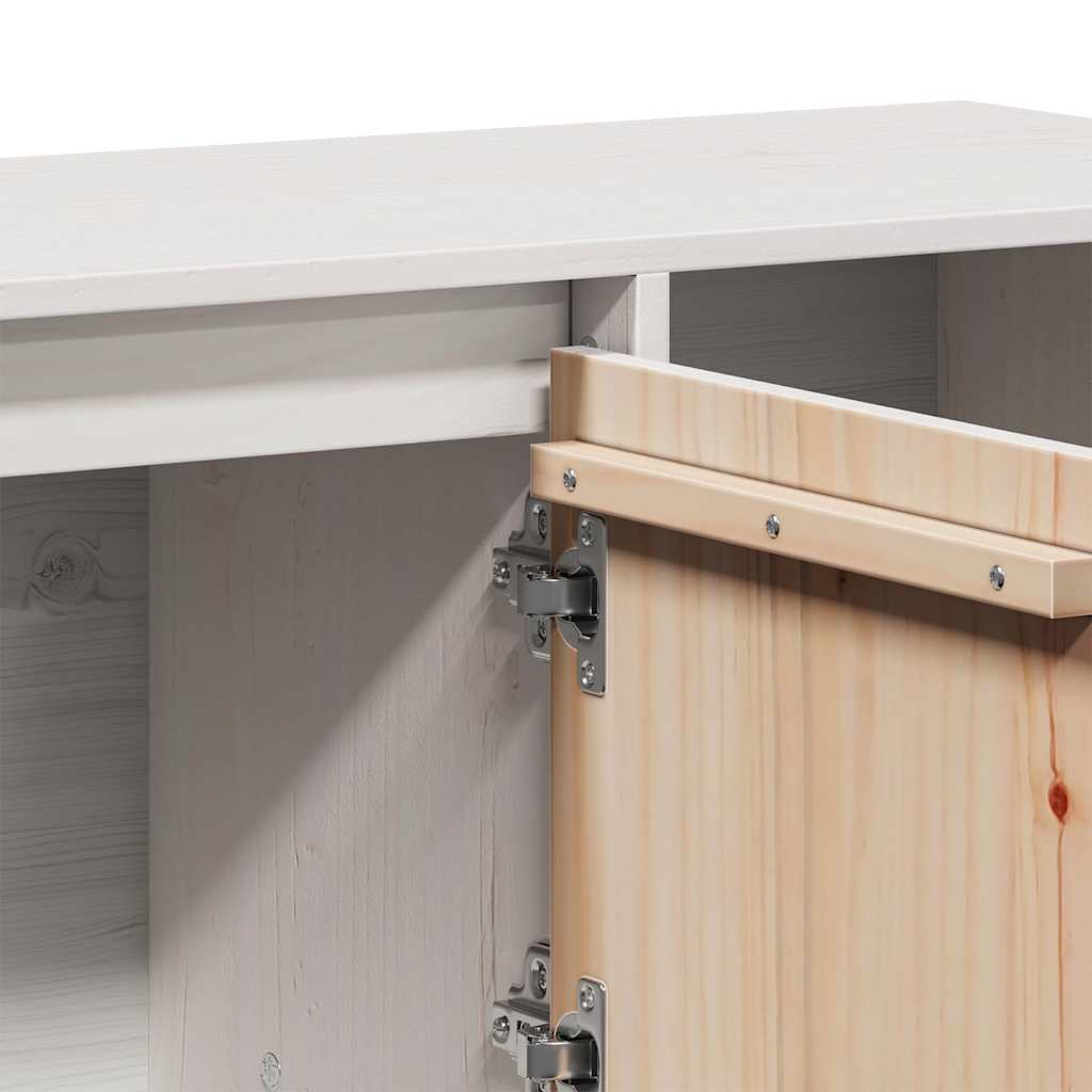 vidaXL Sideboard White 110,5x35x80 cm Solid Wood Pine