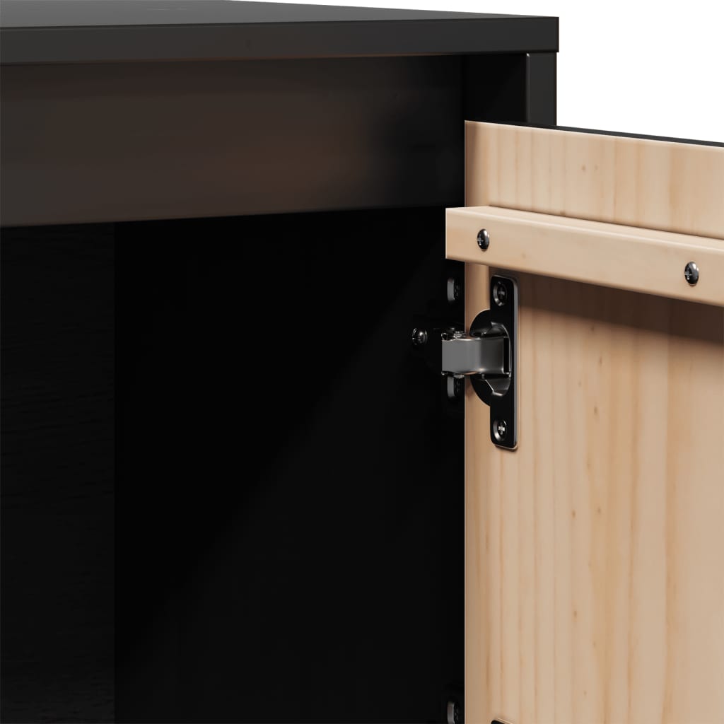 vidaXL Highboard | Black | Solid pine wood | Medium | Reversible | Highboard