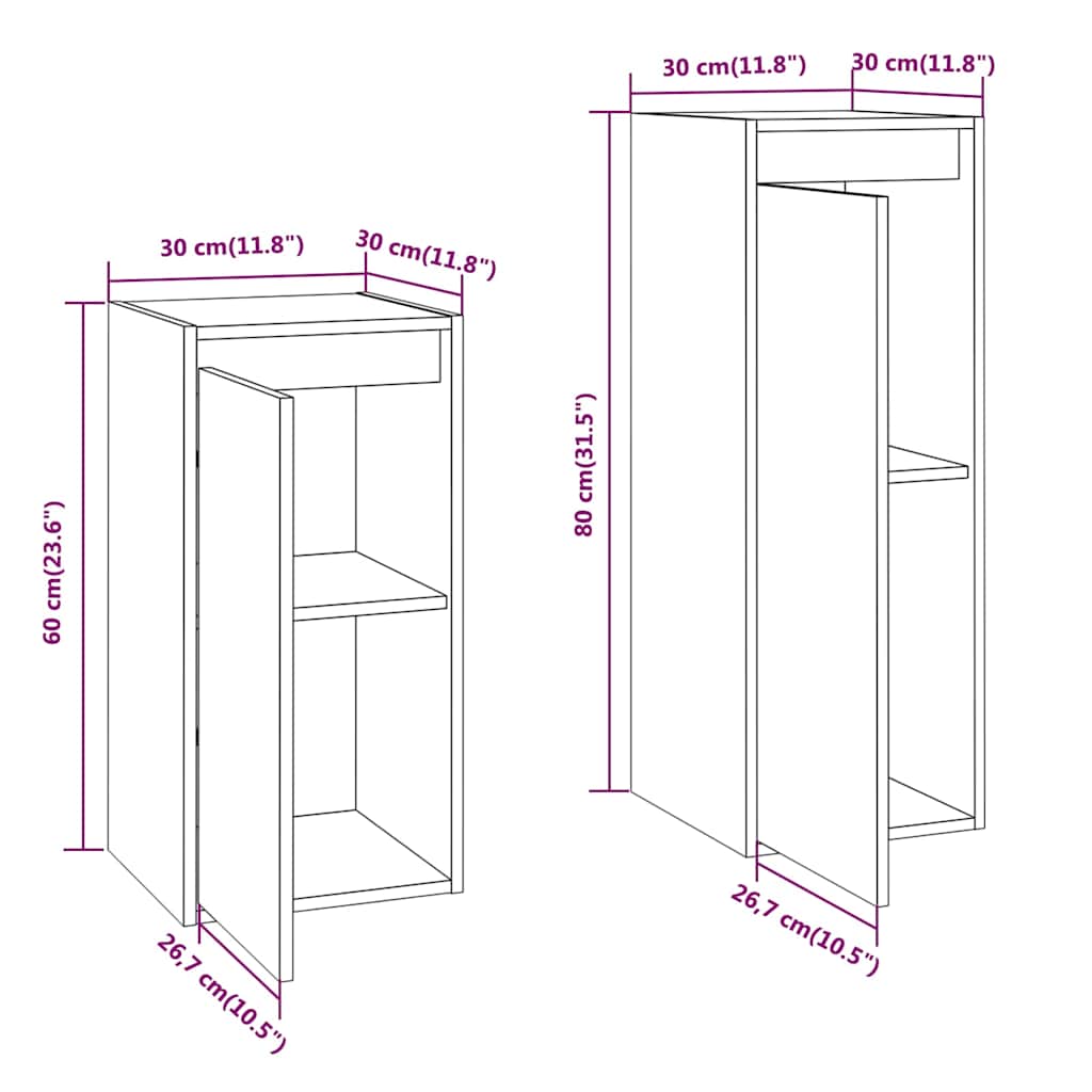 vidaXL TV Cabinets 2 pcs Solid Wood Pine