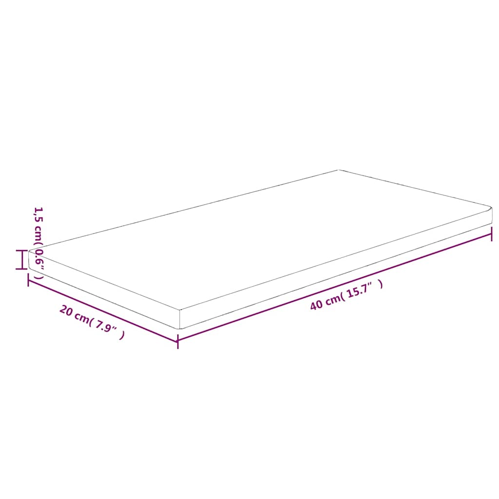 vidaXL Shelf Board 40x20x1,5 cm Untreated Solid Wood Oak