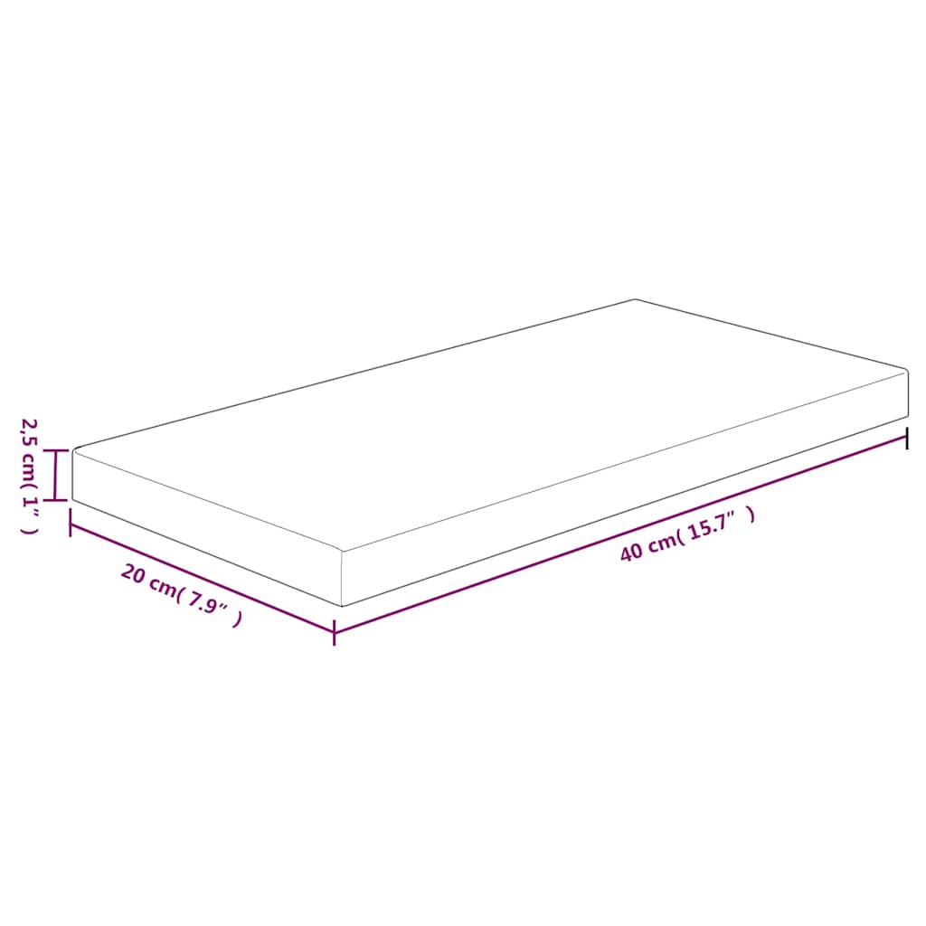 vidaXL Shelf Board 40x20x2,5 cm Untreated Solid Wood Oak