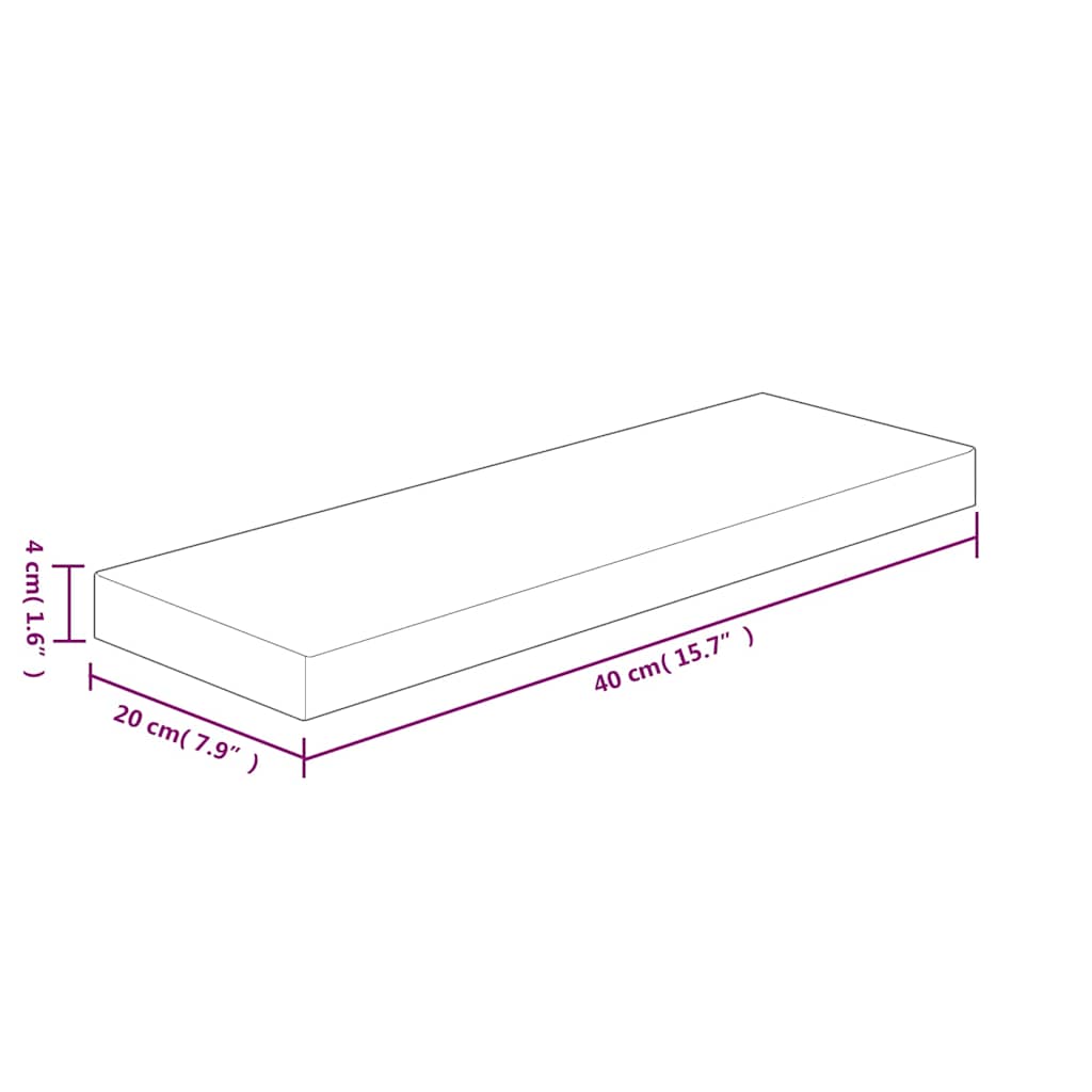 vidaXL Shelf Board 40x20x4 cm Untreated Solid Wood Oak