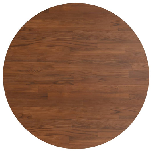 vidaXL Round Table Top Dark Brown Ø50x1.5 cm Treated Solid Wood Oak