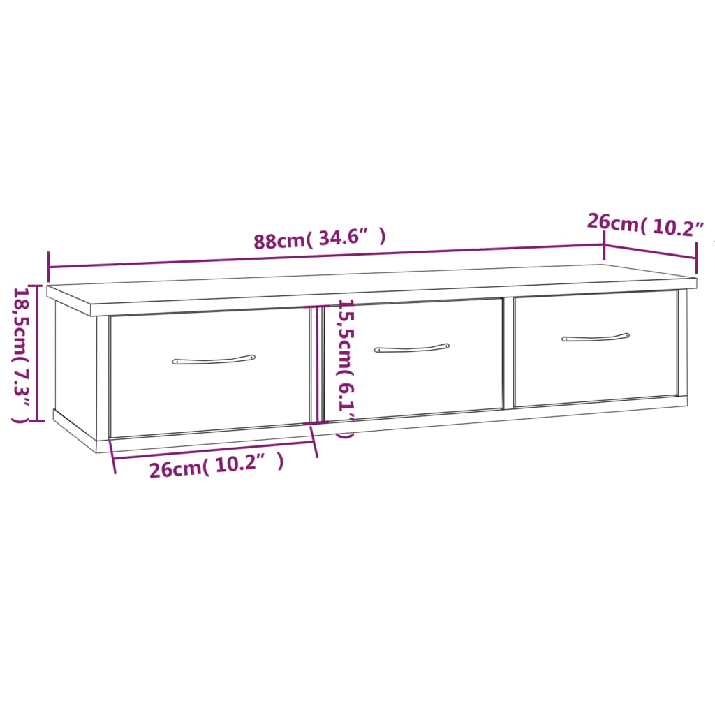 vidaXL Wall Cabinet | Grey sonoma | Engineered wood | Medium | Wall Cabinet