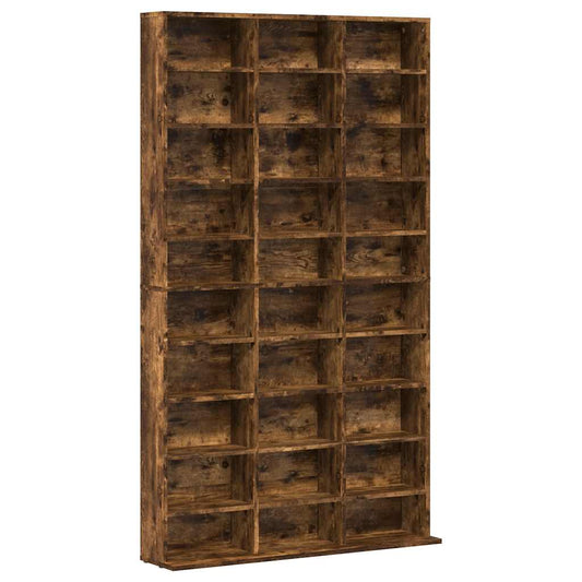 vidaXL CD Cabinet Smoked Oak 102x23x177.5 cm Engineered Wood