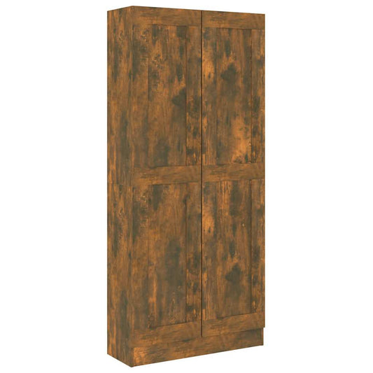 815114 vidaXL Book Cabinet Smoked Oak 82,5x30,5x185,5 cm Engineered Wood