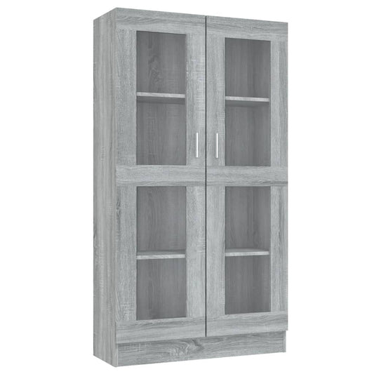 vidaXL Vitrine Cabinet Grey Sonoma 82,5x30,5x150 cm Engineered Wood