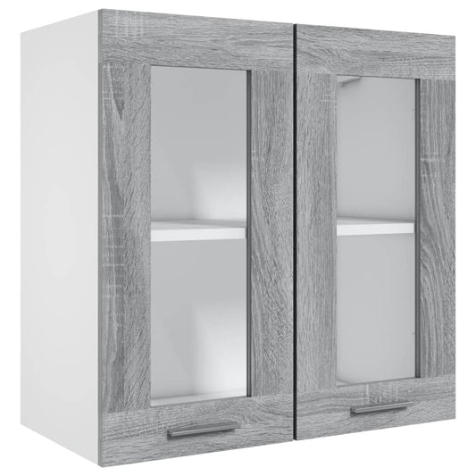 vidaXL Hanging Glass Cabinet "Lyon" Grey Sonoma 60x31x60 cm Engineered Wood