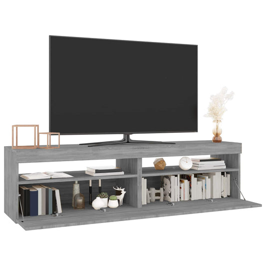 815126 vidaXL TV Cabinet with LED Lights 2 pcs Grey Sonoma 75x35x40 cm