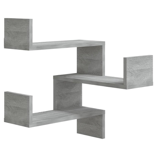 vidaXL Wall corner shelves Wall-Mounted Grey Sonoma 40 x 40 x 49.5 cm