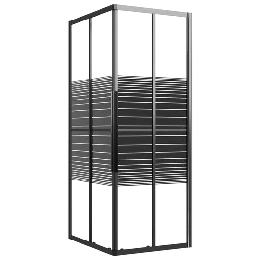 vidaXL Stripe Shower Cabin ESG 80x70x180 cm Black