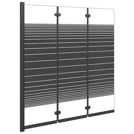 151864 vidaXL Foldable Shower Enclosure 3 Panels 130x130 cm ESG Black