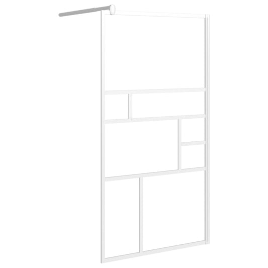 vidaXL Walk-in Shower Wall 115x195 cm ESG Glass White