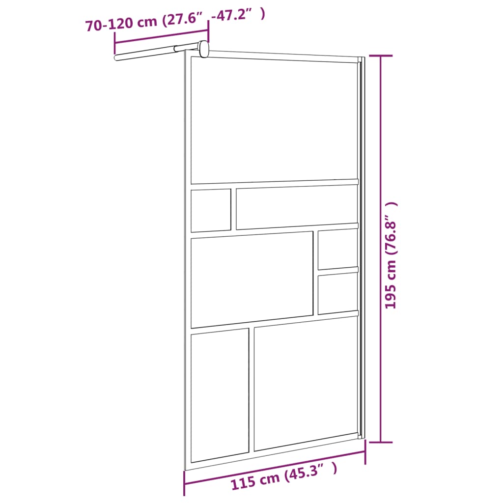 vidaXL Walk-in Shower Wall 115x195 cm ESG Glass White