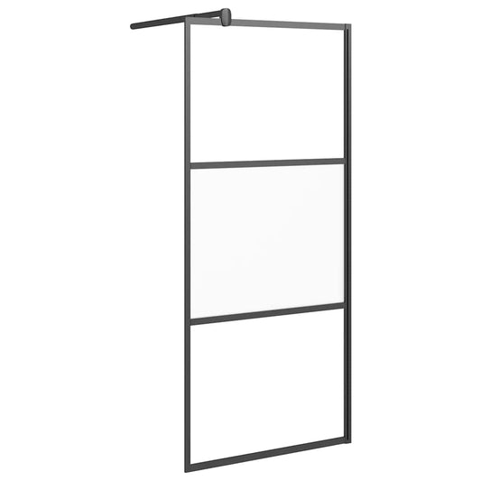 vidaXL Shower walls Black 90 x 195 cm Glass and Aluminium