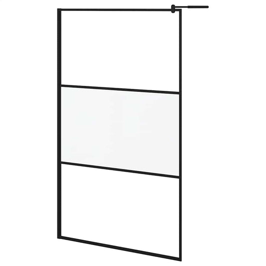 vidaXL Shower walls Black 115 x 195 cm Glass and Aluminium