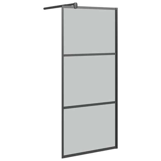 vidaXL Shower walls Black 80 x 195 cm Glass and Aluminium