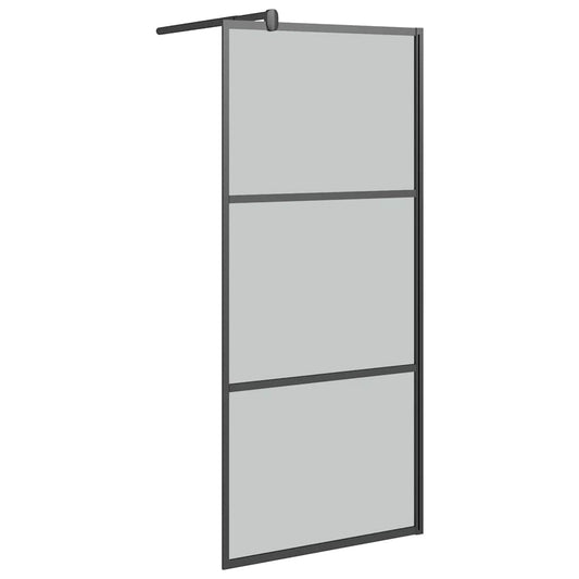 vidaXL Shower walls Black 90 x 195 cm Glass and Aluminium