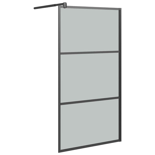 vidaXL Shower walls Black 115 x 195 cm Glass and Aluminium