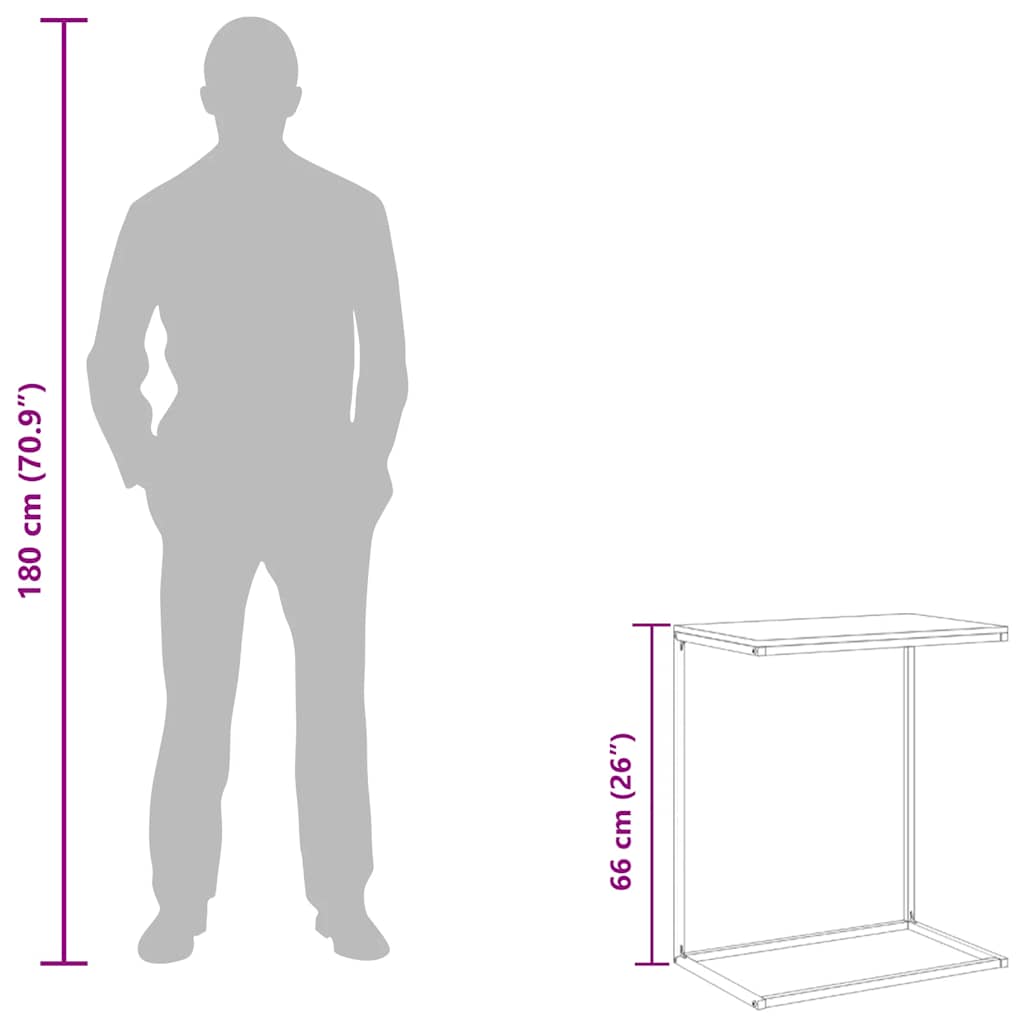 vidaXL Side Table White 55x35x66 cm Engineered Wood