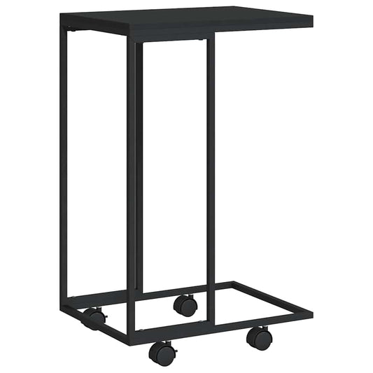 343097 vidaXL Side Table with Wheels Black 40x30x63,5 cm Engineered Wood