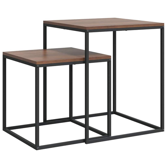 343112 vidaXL Coffee Table Set 2 pcs Engineered Wood and Metal