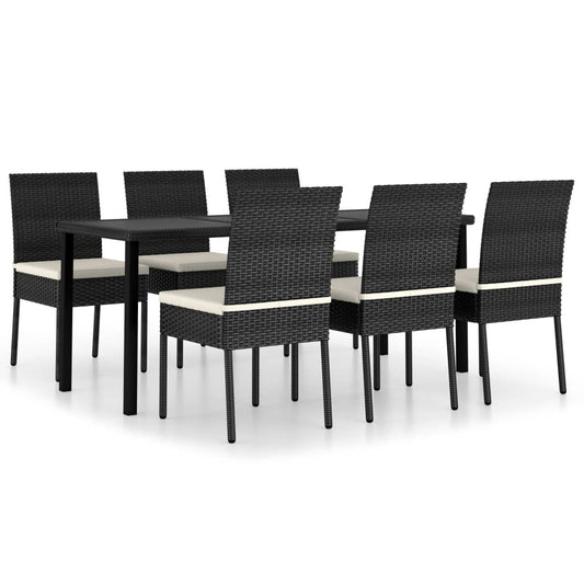 vidaXL Outdoor Dining Set | Black and Cream