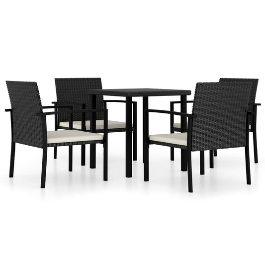 vidaXL Outdoor Dining Set | Black and Cream