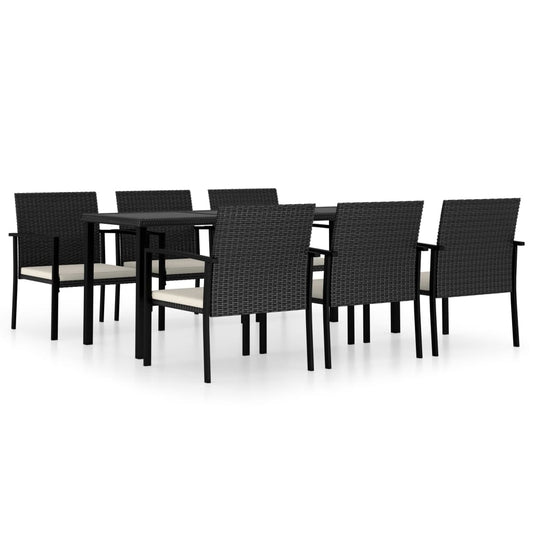 vidaXL Outdoor Dining Set | Black and Cream