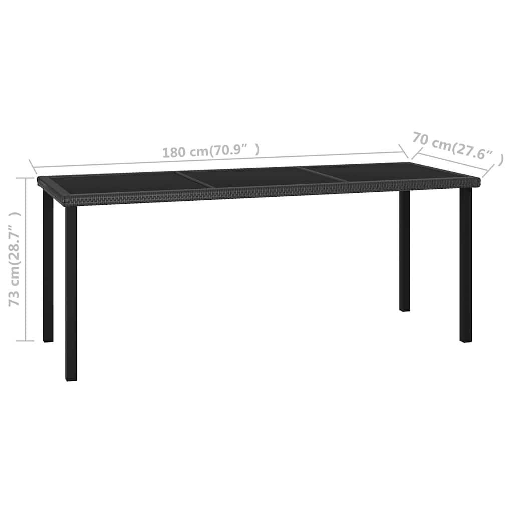 vidaXL 7 Piece Outdoor Dining Set Poly Rattan Black