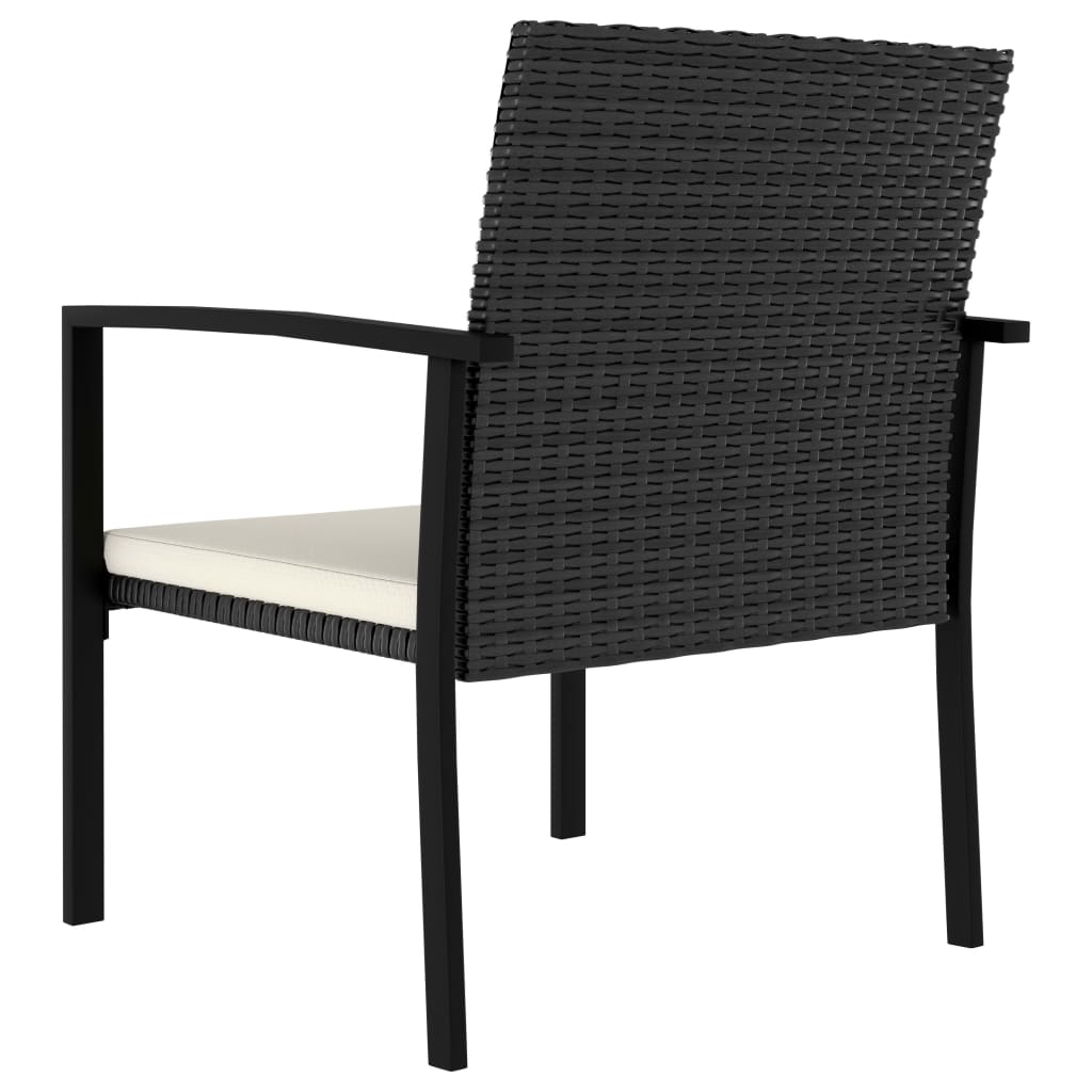vidaXL Outdoor Dining Set | Black | Poly rattan | 9 Piece Set | Durable