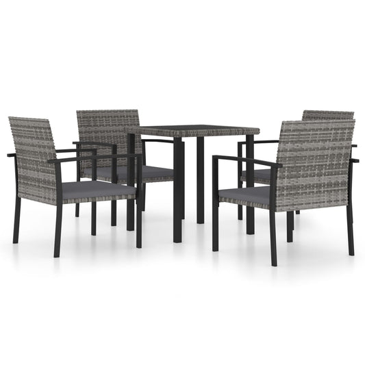 vidaXL Outdoor Dining Set | Grey and Black
