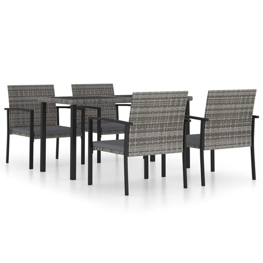 vidaXL Outdoor Dining Set | Grey and Black