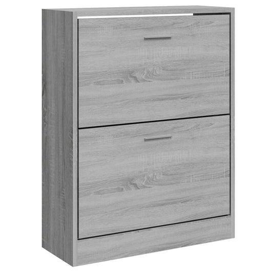 vidaXL Shoe Cabinet Grey Sonoma 63x24x81 cm Engineered Wood