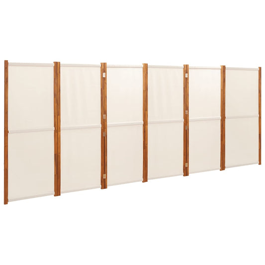 vidaXL 6-Panel Room Divider Cream White 420x180 cm