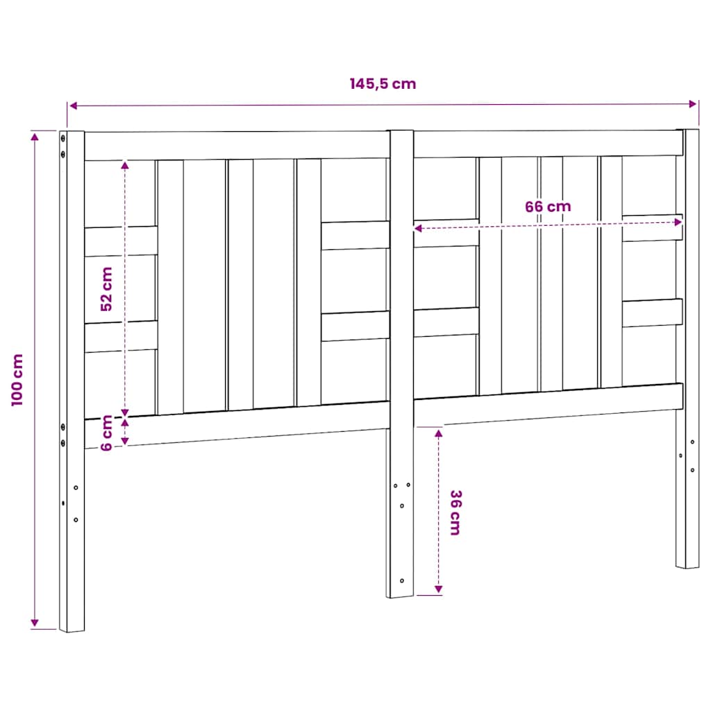 vidaXL Bed Headboard Honey Brown 146x4x100 cm Solid Wood Pine