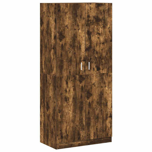 vidaXL Wardrobe Smoked Oak 90x52x200 cm Engineered Wood