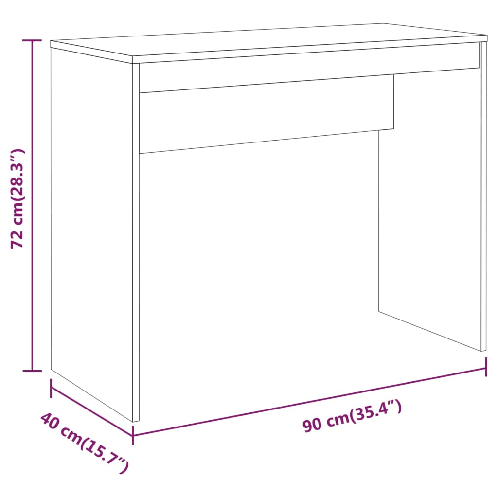 vidaXL Desk Grey Sonoma 90x40x72 cm Engineered Wood