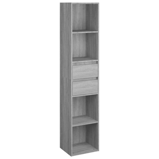 vidaXL Book Cabinet Grey Sonoma 36x30x171 cm Engineered Wood