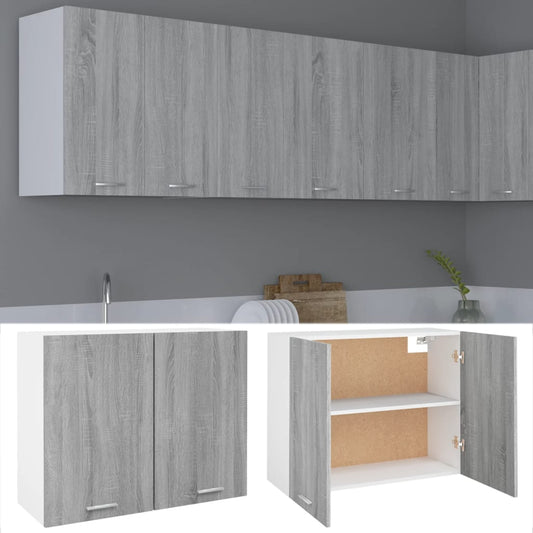 vidaXL Hanging Cabinet "Lyon" Grey Sonoma 80x31x60 cm Engineered Wood