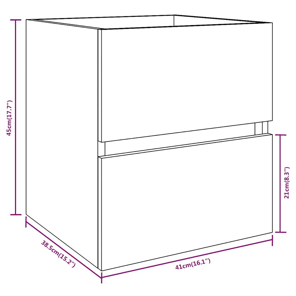 vidaXL Sink Cabinet Grey Sonoma 41x38,5x45 cm Engineered Wood