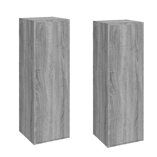vidaXL 2 Piece TV Cabinet Set Grey Sonoma 30,5x30x90 cm Engineered Wood